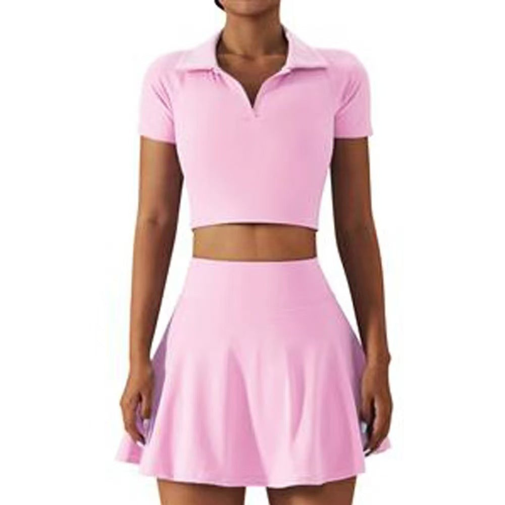 Women's Padel Skirt Set - Crop Top & Pleated Skirt