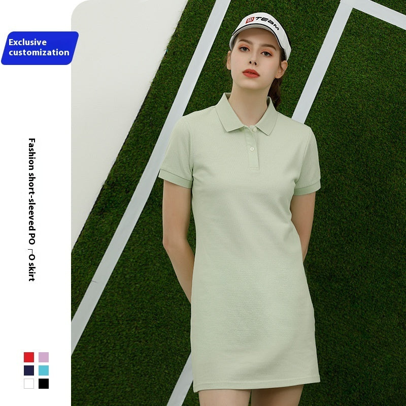 Lapel T-shirt Dress Work Clothes Tennis Athletic
