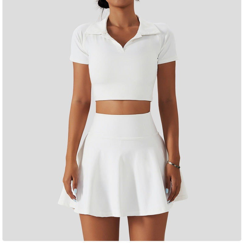 Women's Padel Skirt Set - Crop Top & Pleated Skirt