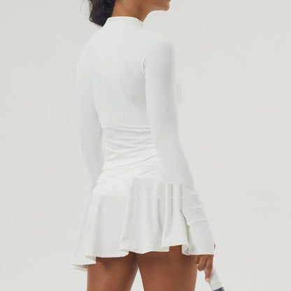 Sports Tennis Skirt Women's Zipper Yoga Clothes Short Pantskirt Suit
