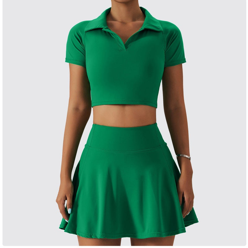 Women's Padel Skirt Set - Crop Top & Pleated Skirt