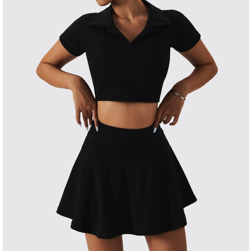 Women's Padel Skirt Set - Crop Top & Pleated Skirt