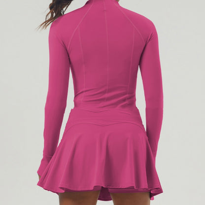 Sports Tennis Skirt Women's Zipper Yoga Clothes Short Pantskirt Suit