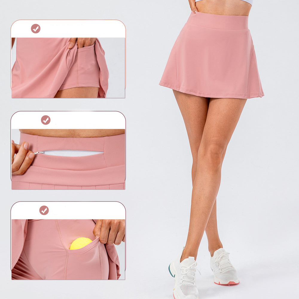 Padel Skirt With Zipped Pocket Women Pleated Sports Skirt