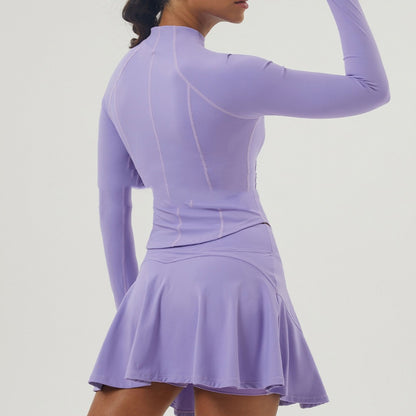 Sports Tennis Skirt Women's Zipper Yoga Clothes Short Pantskirt Suit