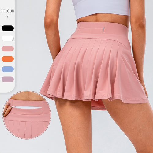 Padel Skirt With Zipped Pocket Women Pleated Sports Skirt