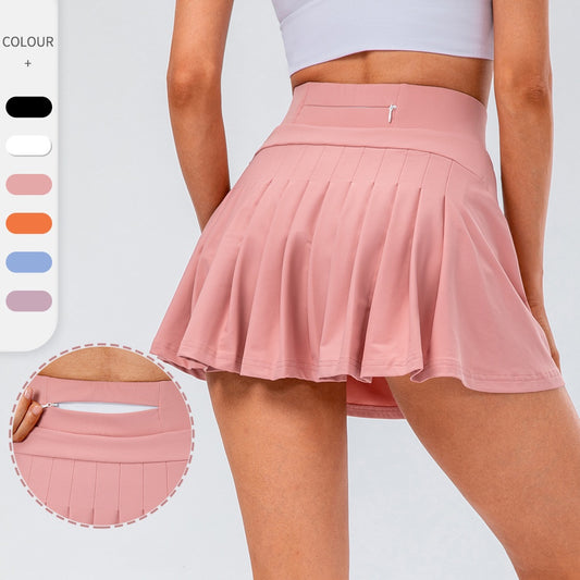 Padel Skirt With Zipped Pocket Women Pleated Sports Skirt