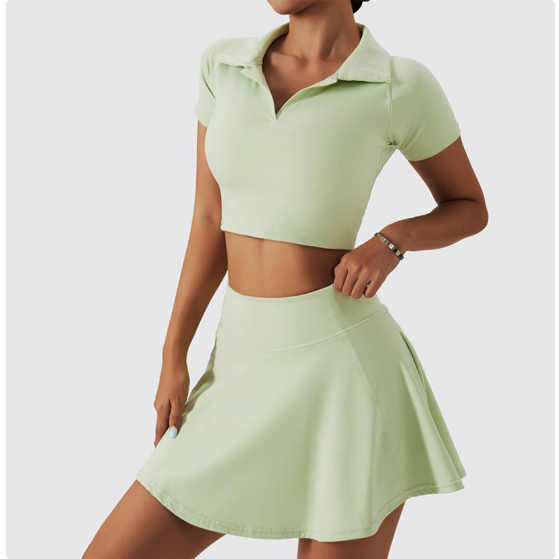 Women's Padel Skirt Set - Crop Top & Pleated Skirt