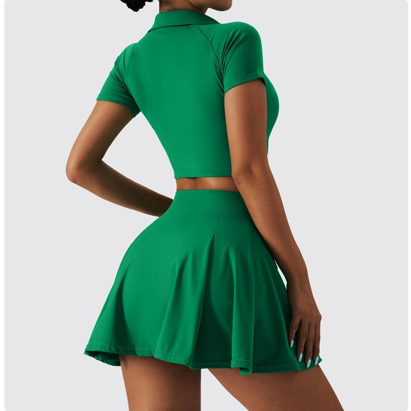 Women's Padel Skirt Set - Crop Top & Pleated Skirt